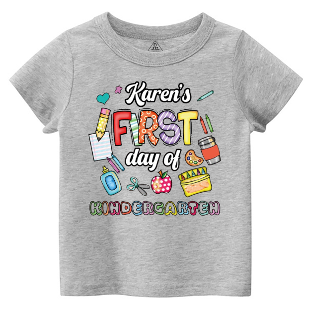 Personalized First Day of Kindergarten Toddler&Kid's Tees Beepumpkin 