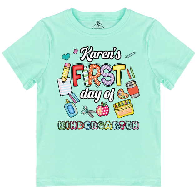 Personalized First Day of Kindergarten Toddler&Kid's Tees Beepumpkin 