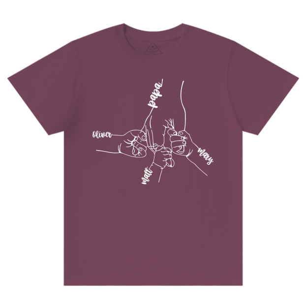 Custom Kids Grab Papa Hands Dad T-shirt