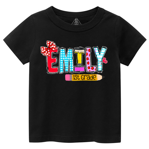 Personalized Name First Day Of School Toddler&Kid's Tees Beepumpkin 