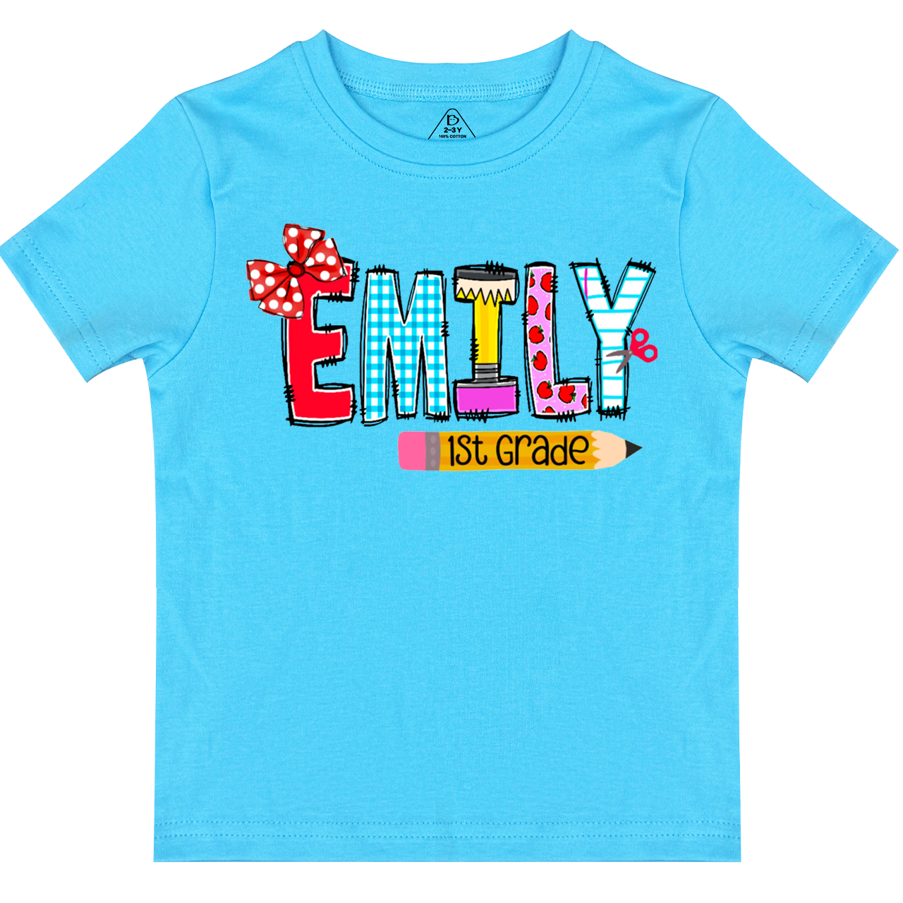 Personalized Name First Day Of School Toddler&Kid's Tees Beepumpkin 