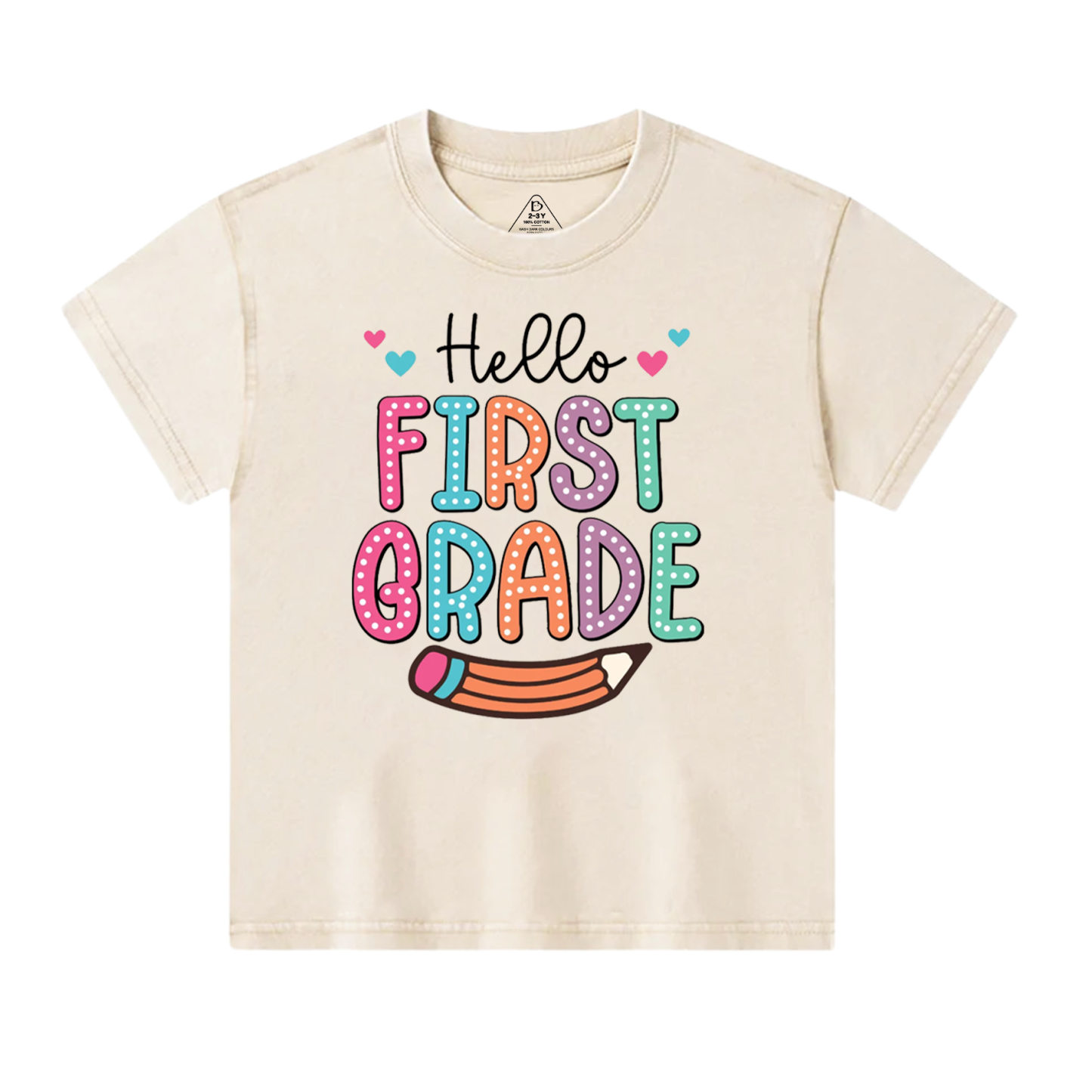 Hello Grade Back To School Toddler&Kids Washed Tees