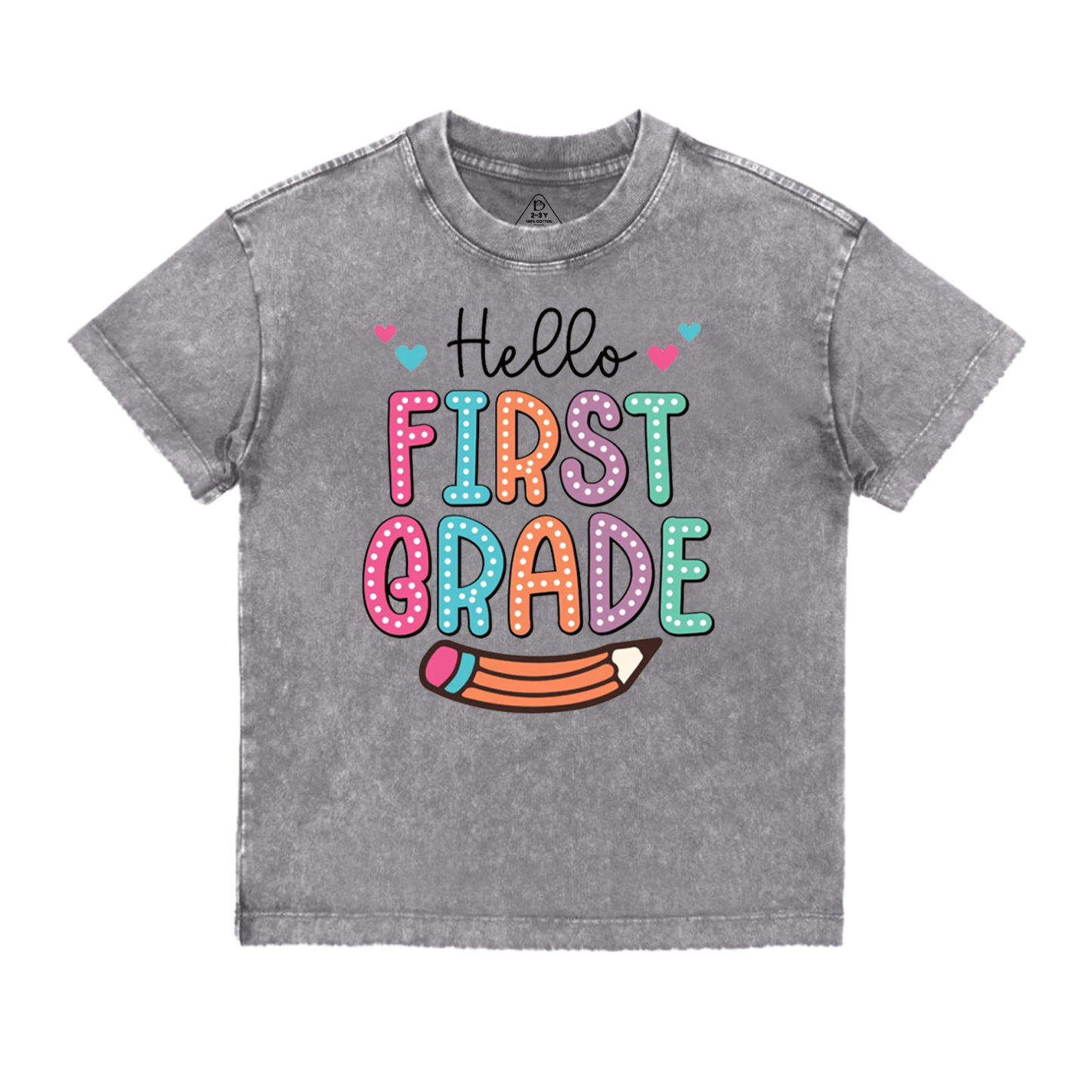 Hello Grade Back To School Toddler&Kids Washed Tees