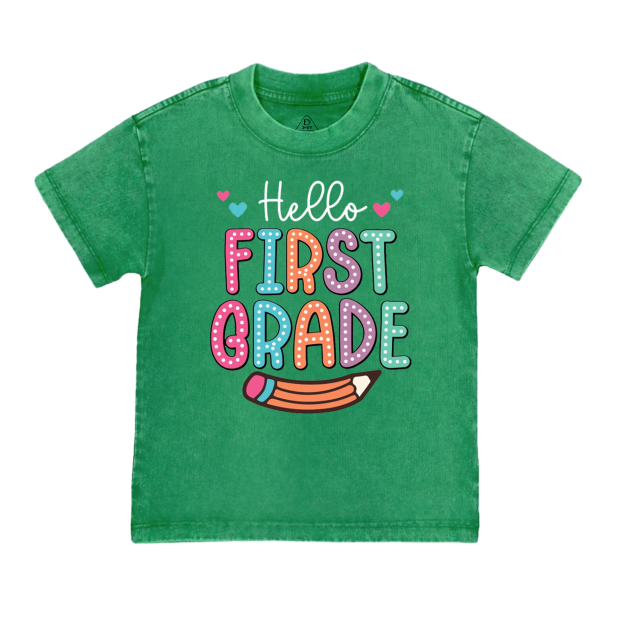 Hello Grade Back To School Toddler&Kids Washed Tees