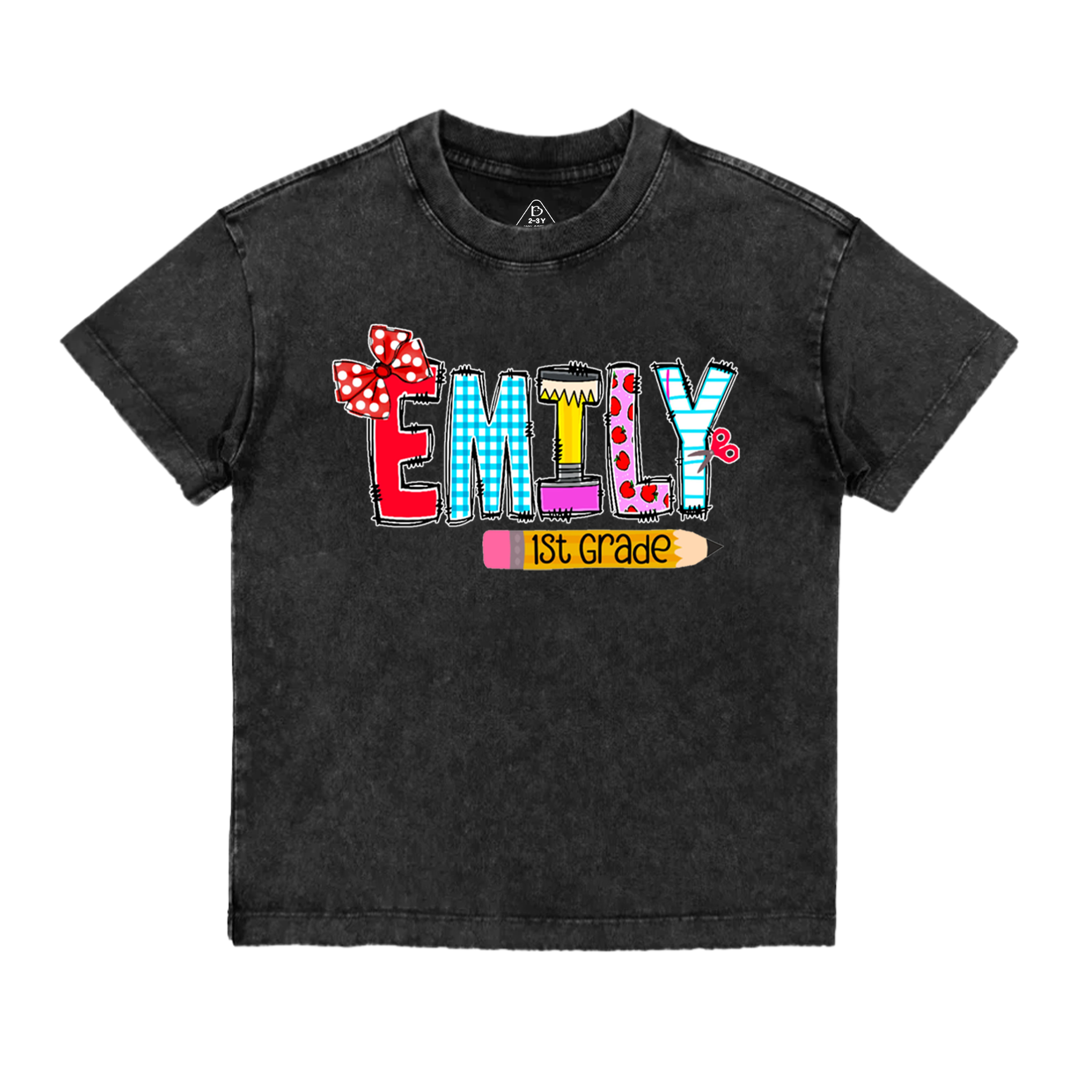 Personalized Name First Day Of School Toddler&Kids Washed Tees