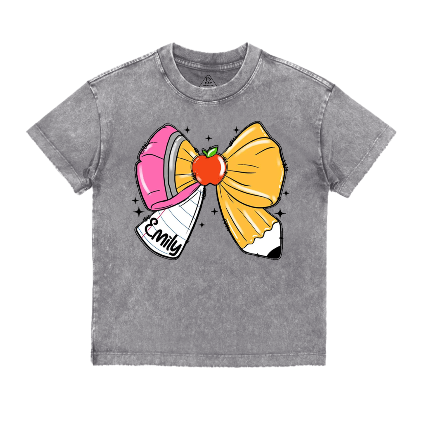 Personalized Pencil Name Toddler&Kids Washed Tees