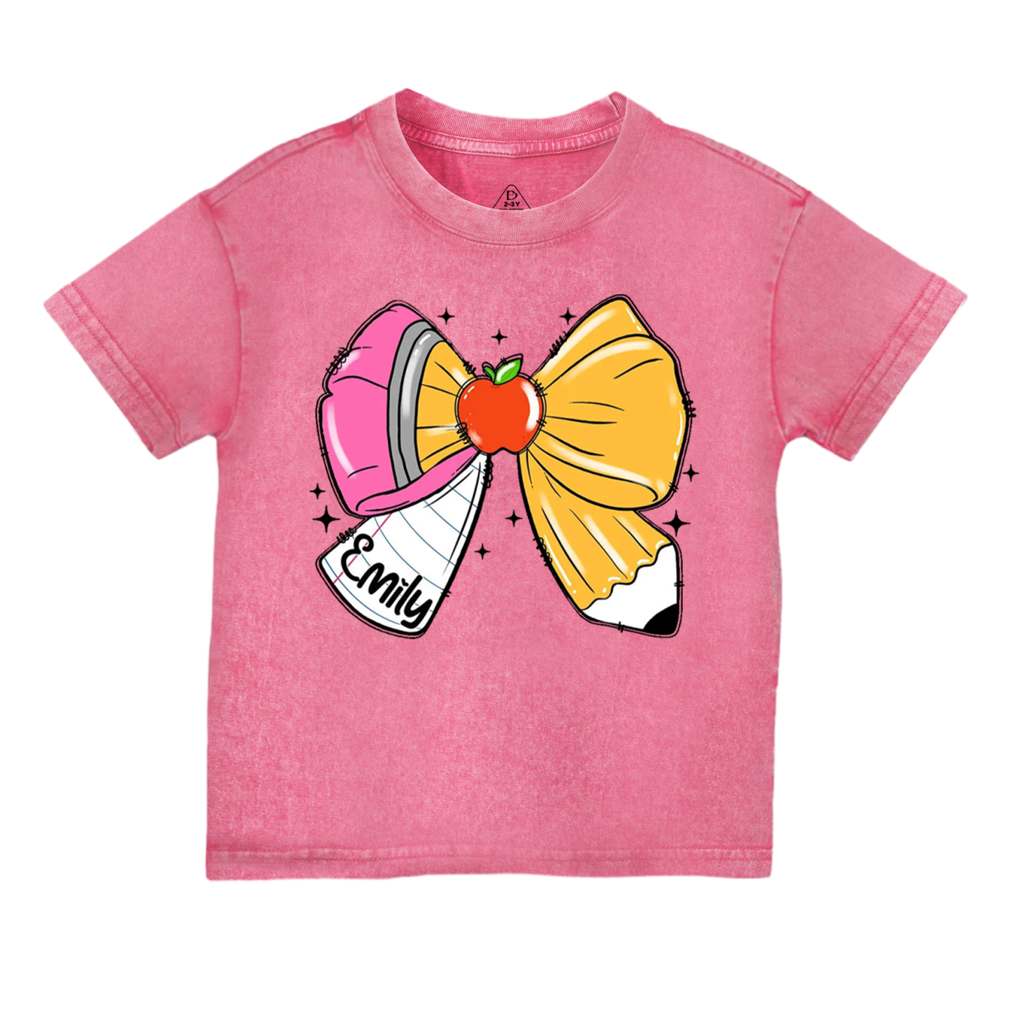 Personalized Pencil Name Toddler&Kids Washed Tees