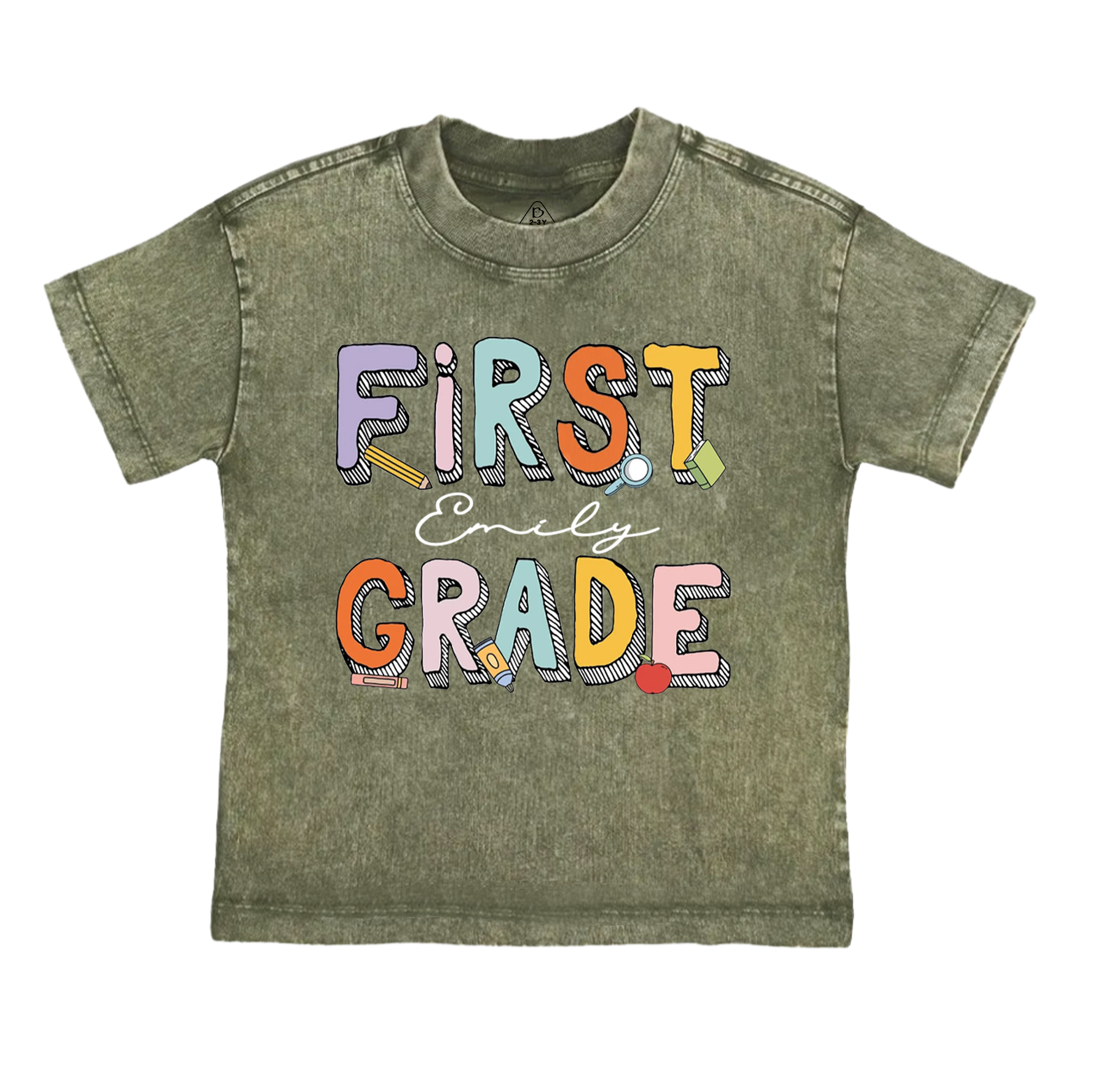 Personalized Back To School Bundle Toddler&Kids Washed Tees