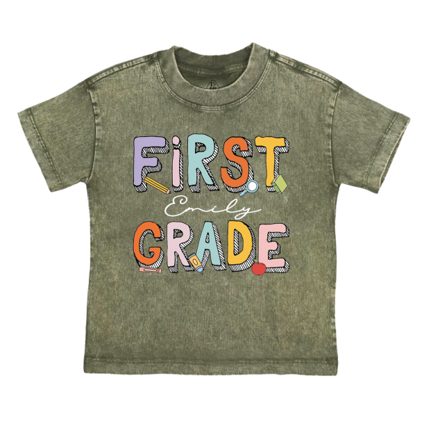 Personalized Back To School Bundle Toddler&Kids Washed Tees
