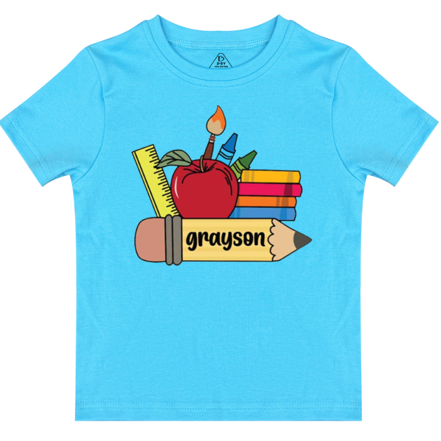 Personalized Name School Supplies Toddler&Kid's Tees Beepumpkin 
