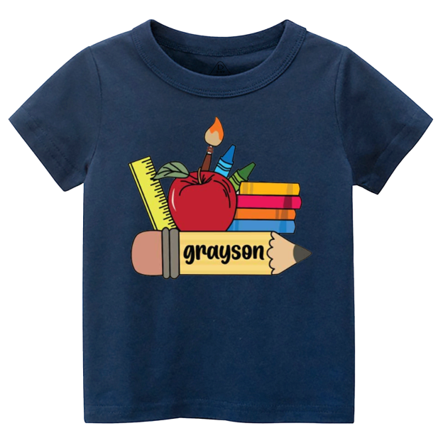 Personalized Name School Supplies Toddler&Kid's Tees Beepumpkin 