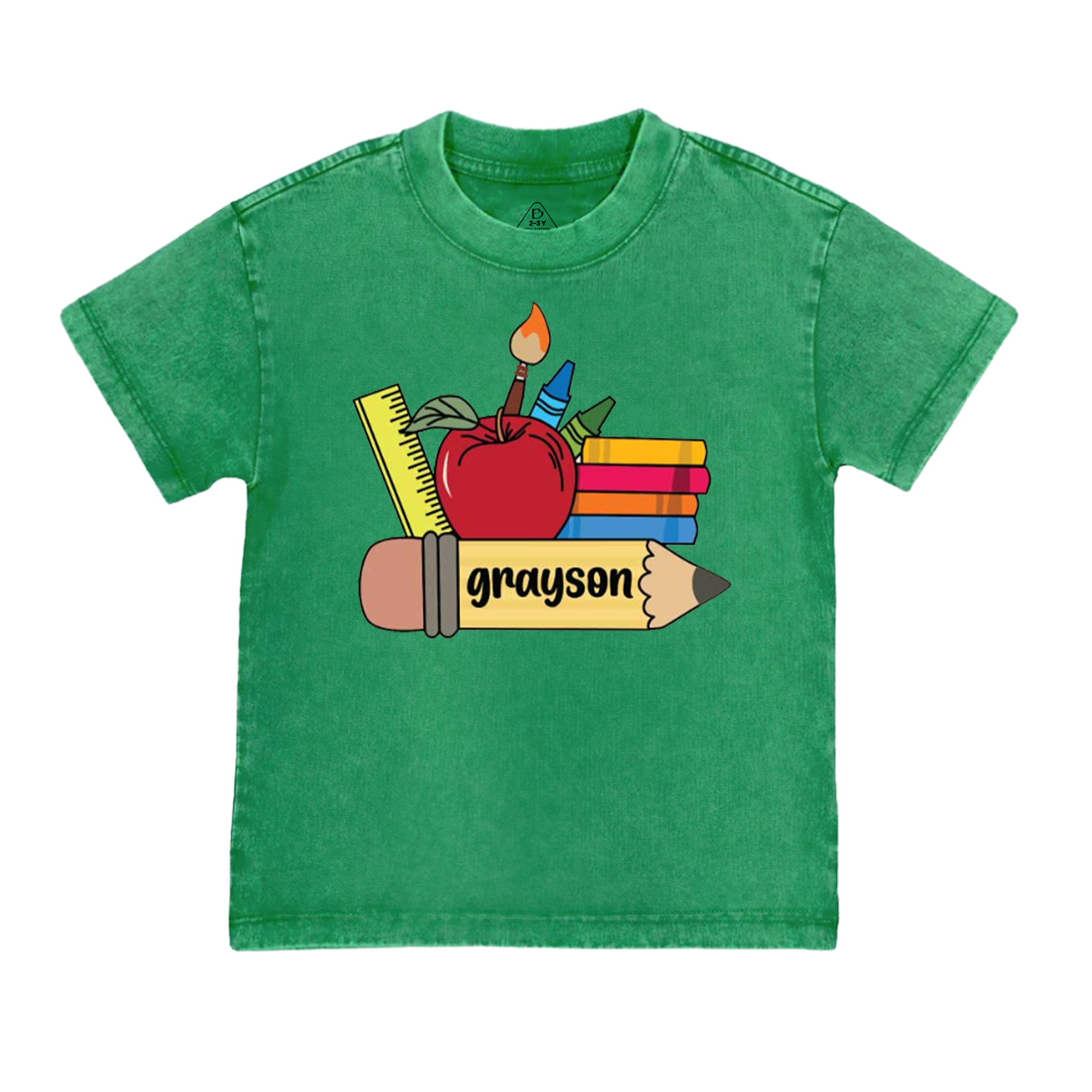 Personalized Name School Supplies  Toddler&Kids Washed Tees
