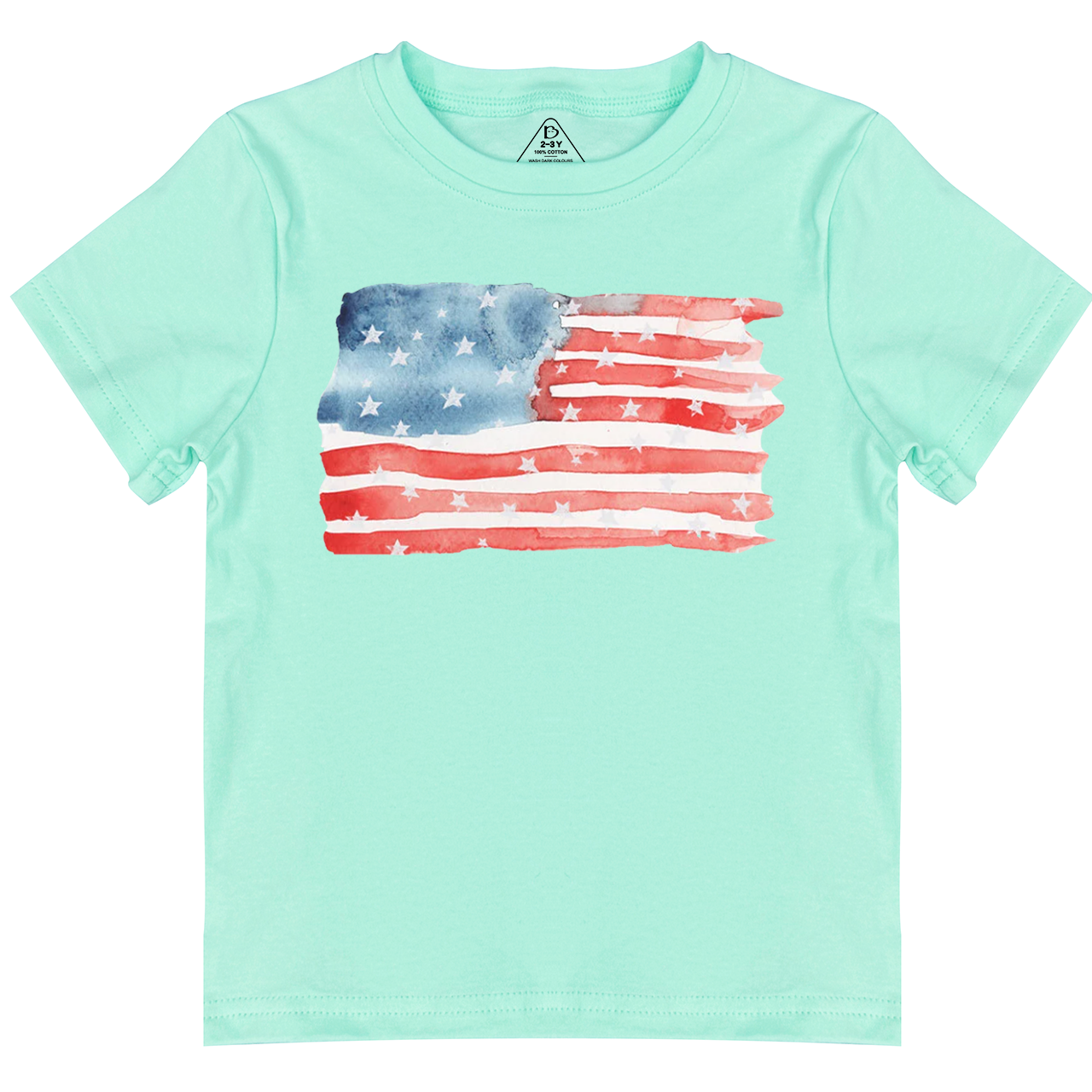 Watercolor American Flag Toddler&Kid's Tees Beepumpkin 