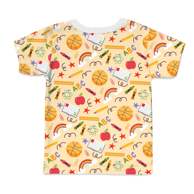 Basketball Season Back To School All Over Print Kids Tees