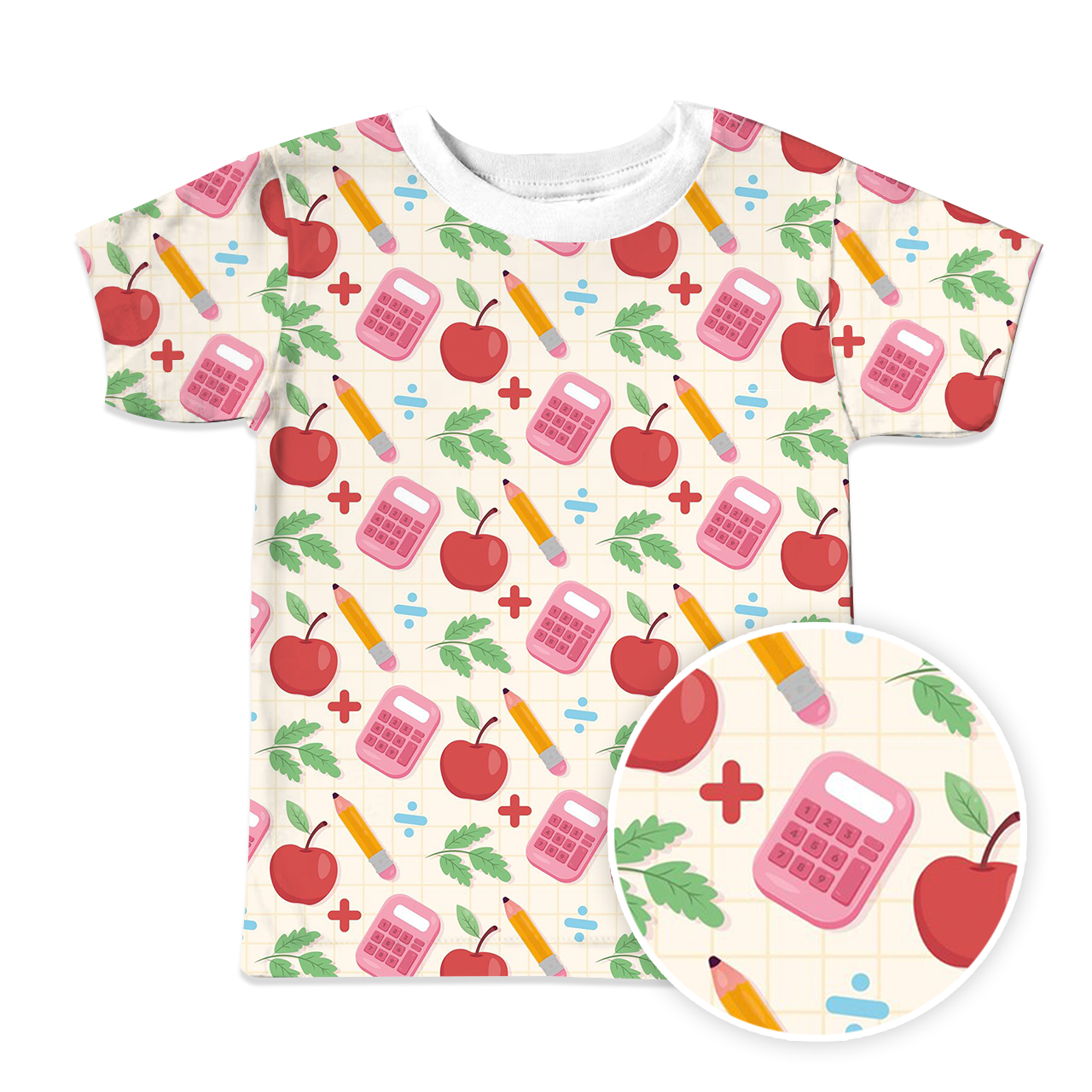 Red Apple Back To School All Over Print Kids Tees