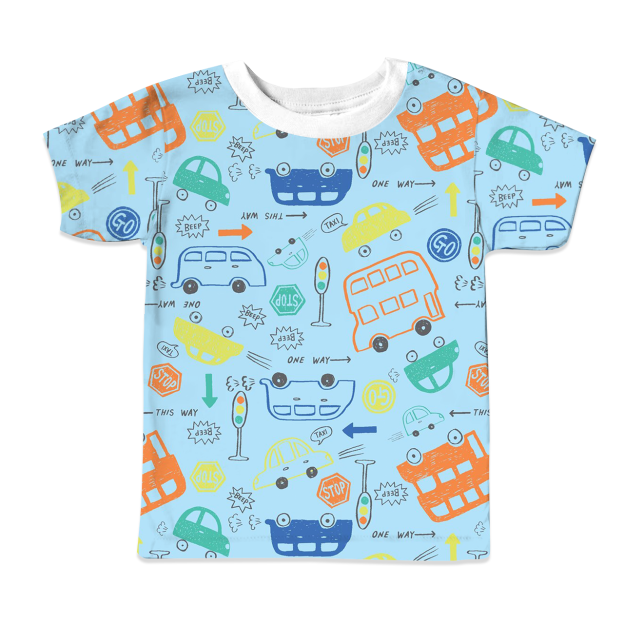 Crayon Cars Back To School All Over Print Kids Tees