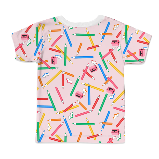 Colored Pencils All Over Print Kids Tees