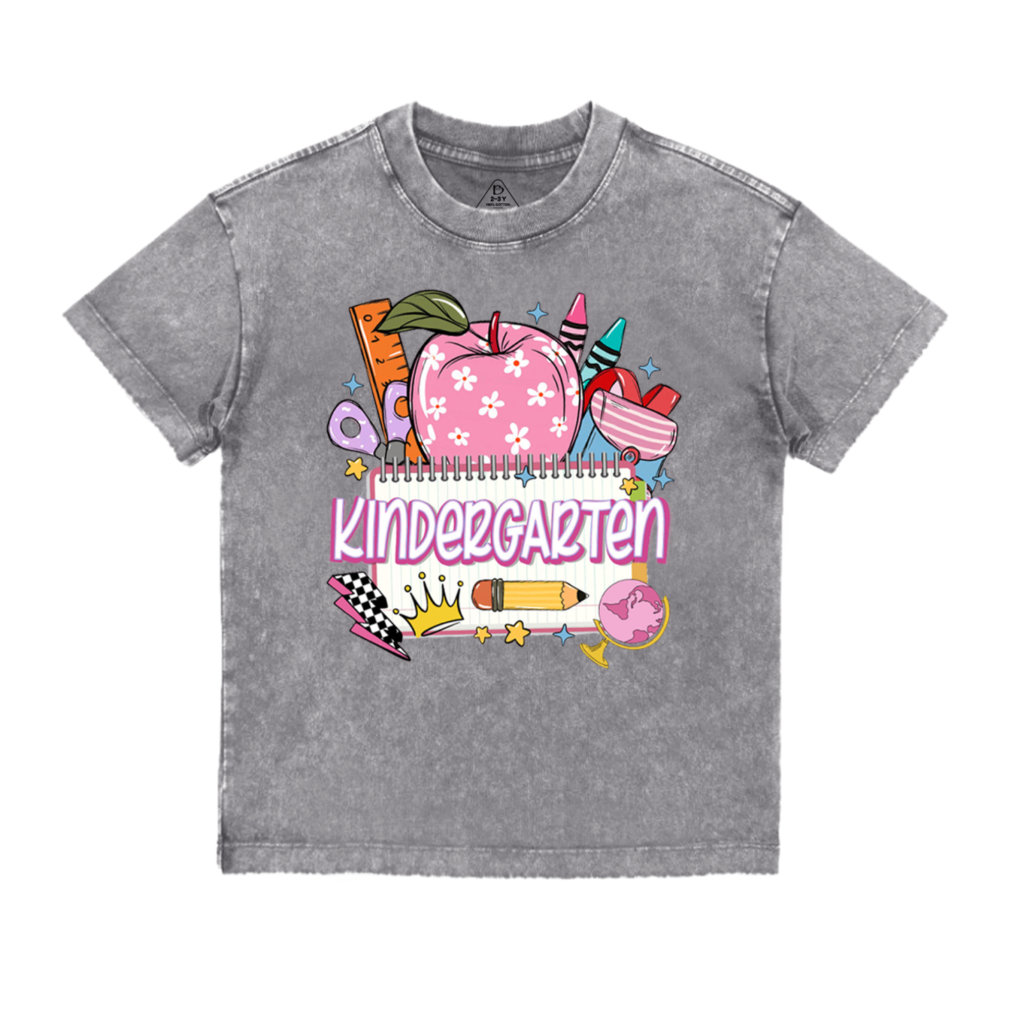 Personalized Retro Back To School Toddler&Kids Washed Tees