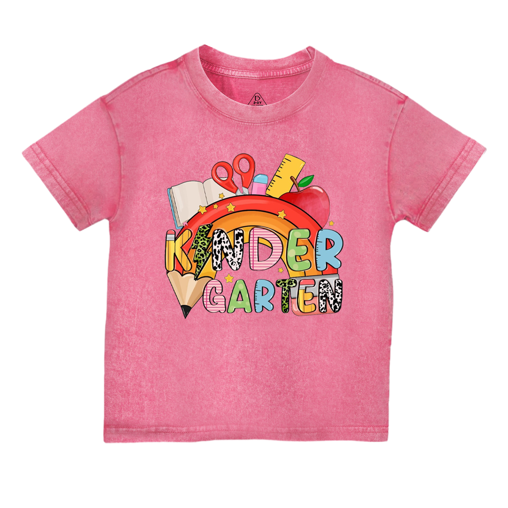 Personalized Rainbow Pencils Toddler&Kids Washed Tees