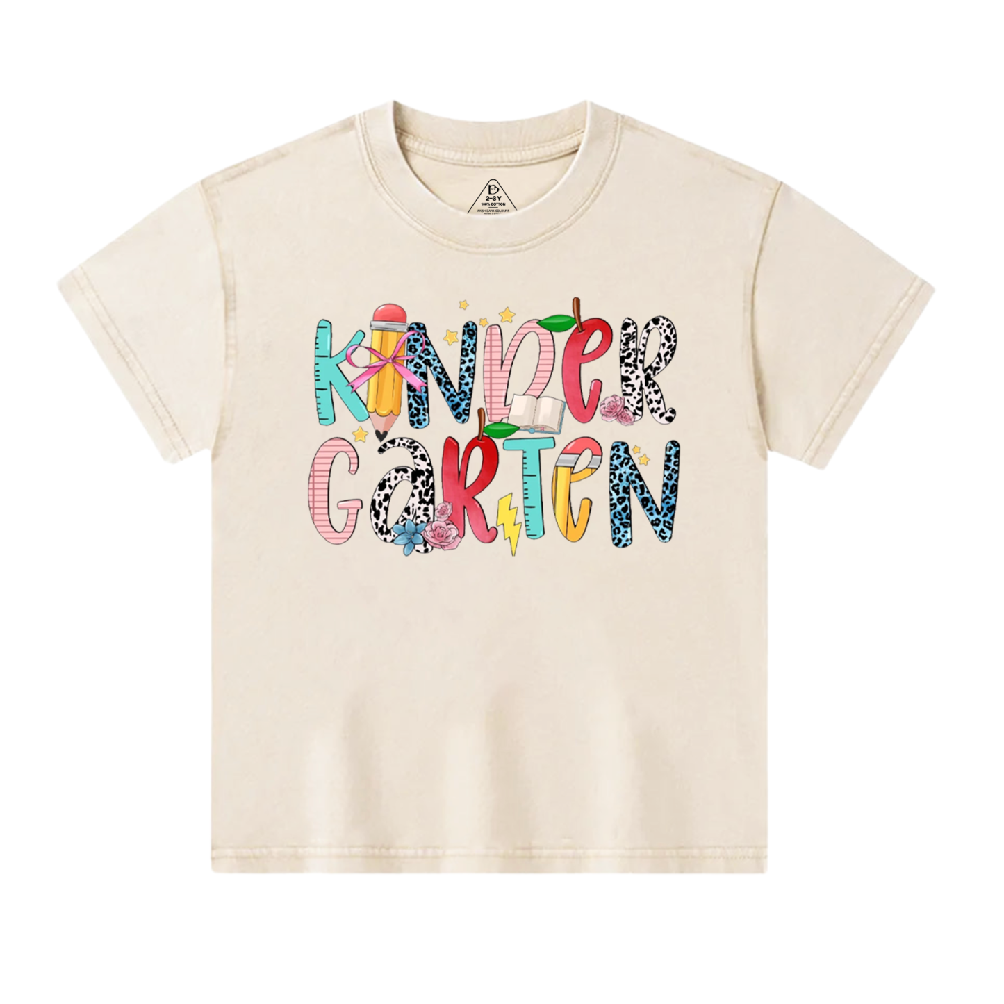 Personalized Colored Letters Toddler&Kids Washed Tees