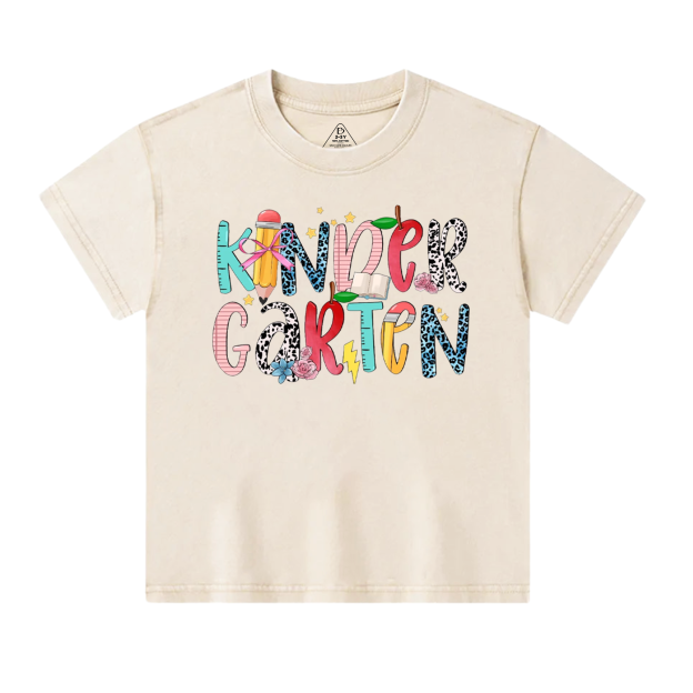 Personalized Colored Letters Toddler&Kids Washed Tees