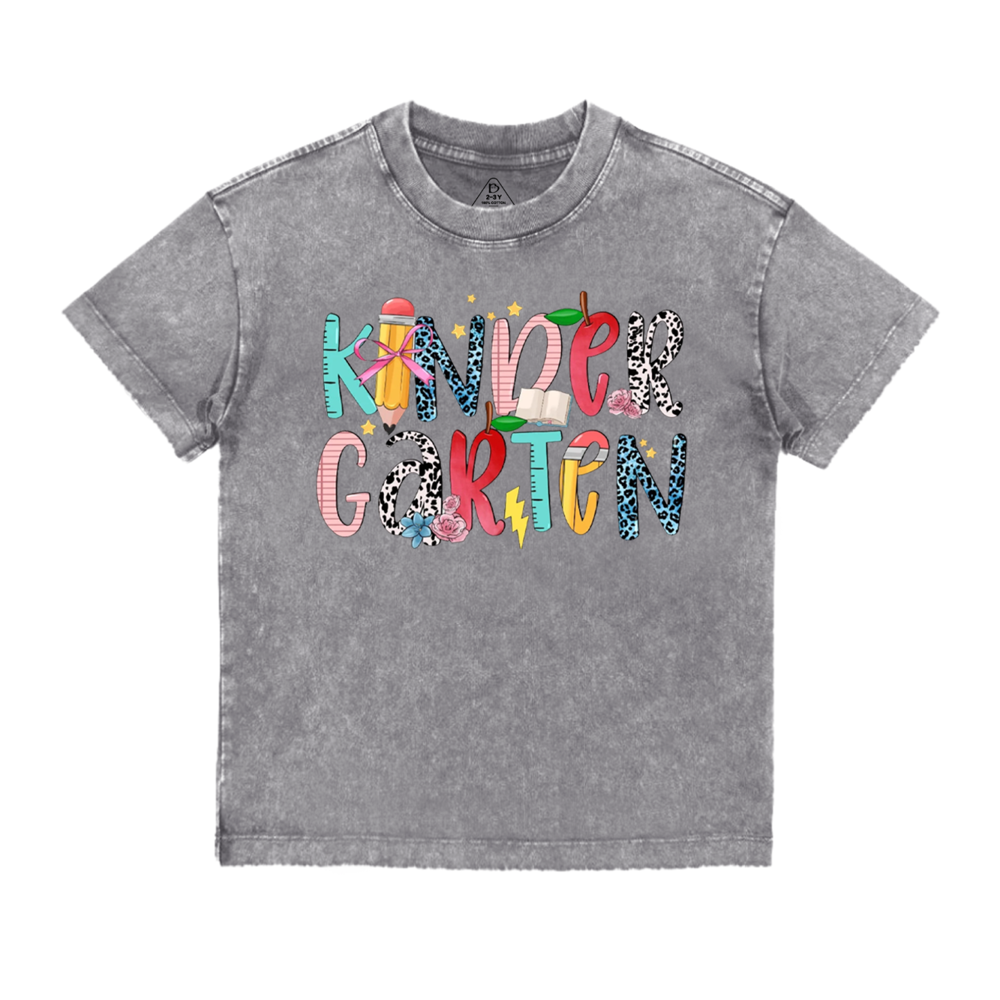 Personalized Colored Letters Toddler&Kids Washed Tees