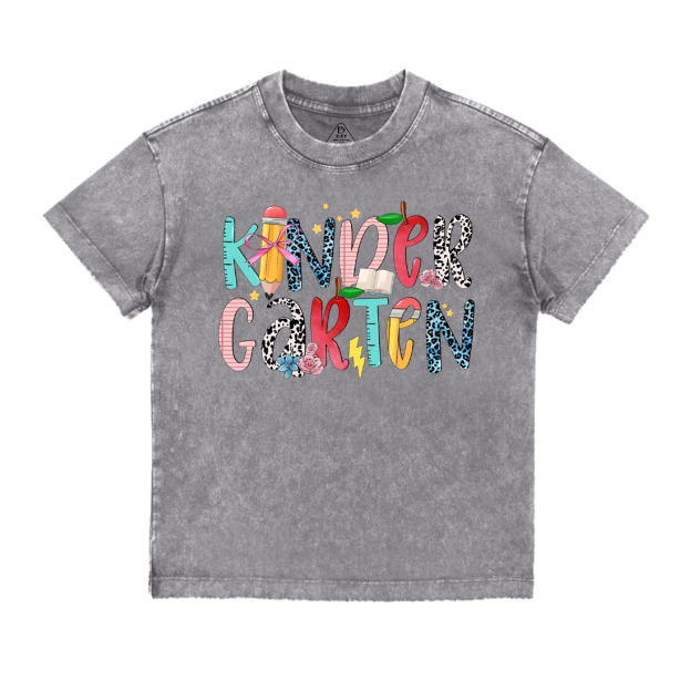 Personalized Colored Letters Toddler&Kids Washed Tees