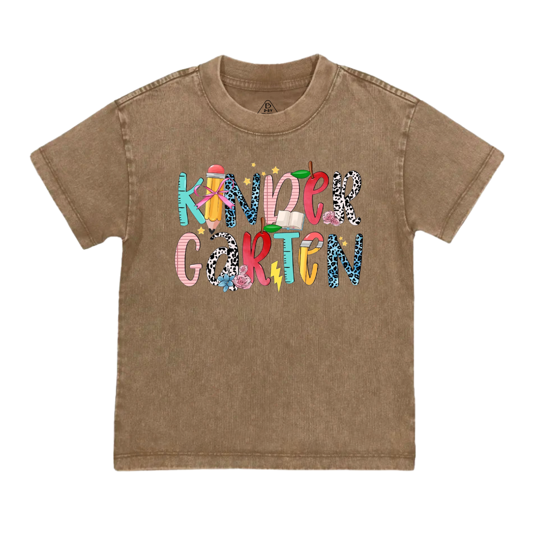 Personalized Colored Letters Toddler&Kids Washed Tees