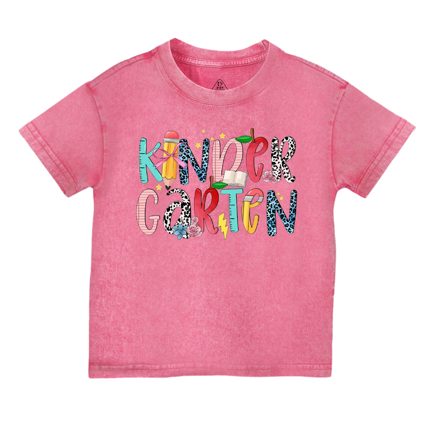 Personalized Colored Letters Toddler&Kids Washed Tees