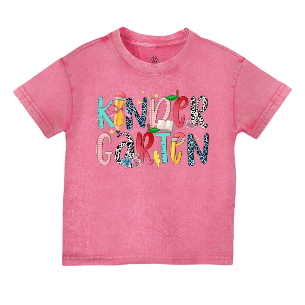 Personalized Colored Letters Toddler&Kids Washed Tees
