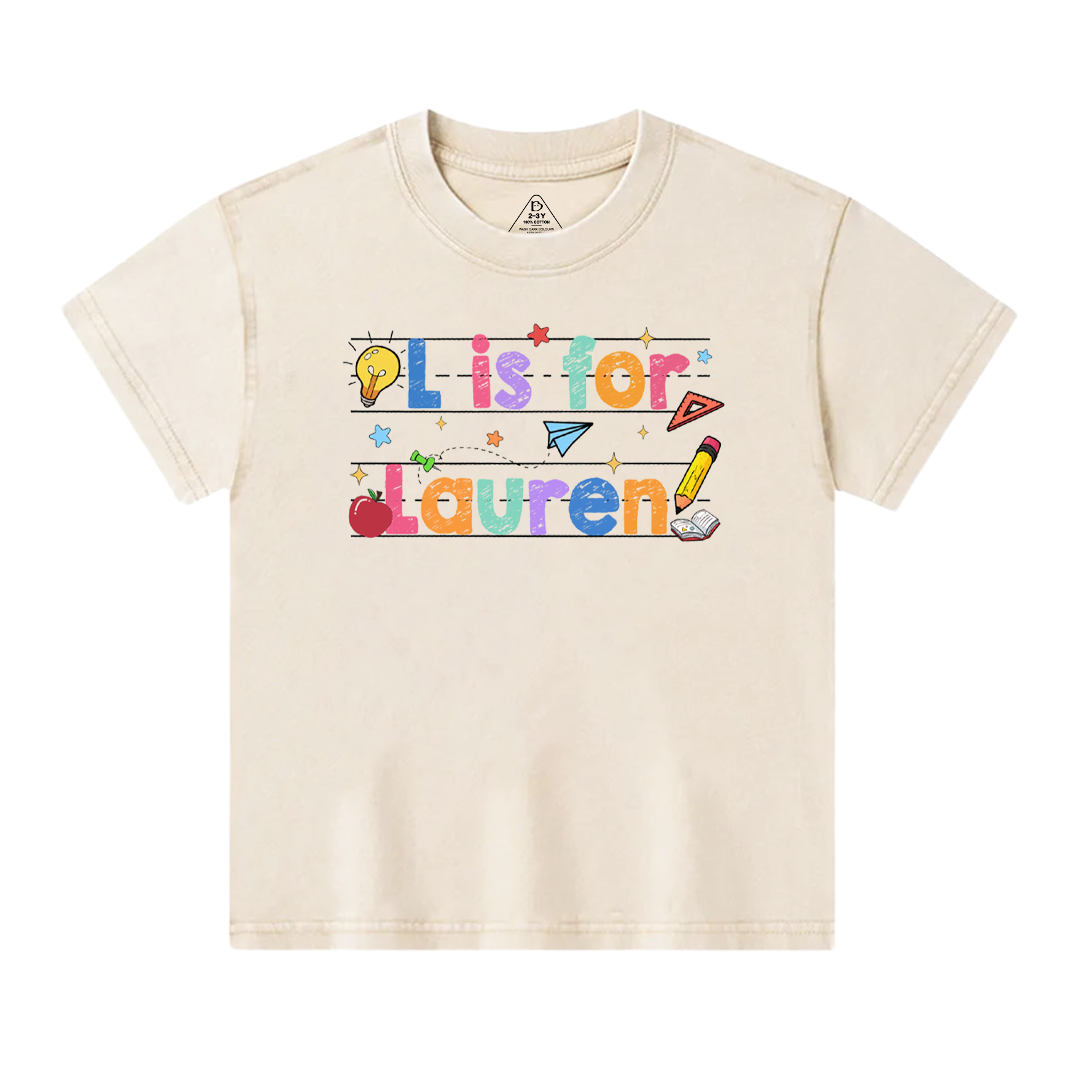 Personalized Kids Crayon Name Toddler&Kids Washed Tees