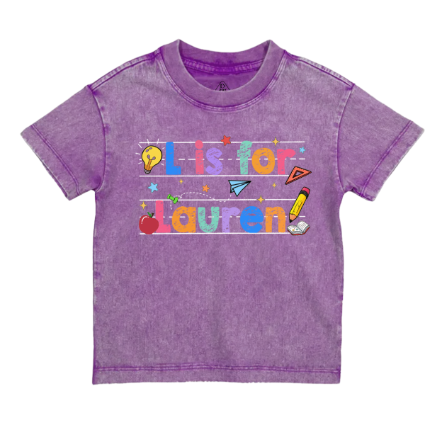 Personalized Kids Crayon Name Toddler&Kids Washed Tees