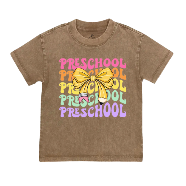 Personalized Retro Back To Shool Toddler&Kids Washed Tees