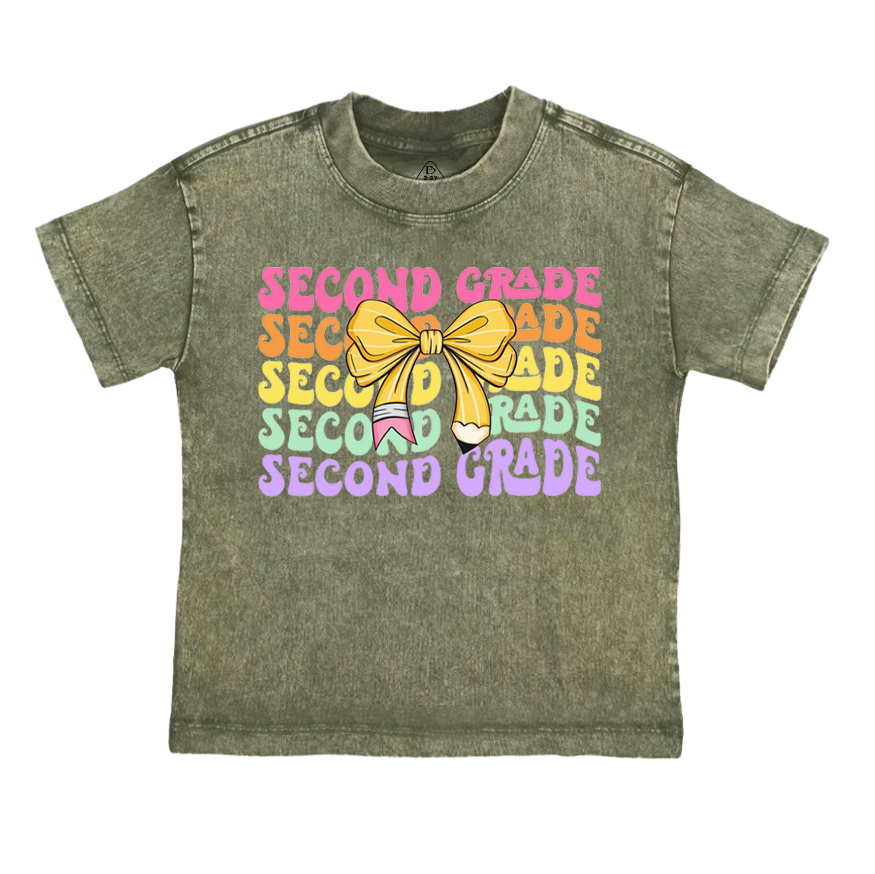 Personalized Retro Back To Shool Toddler&Kids Washed Tees