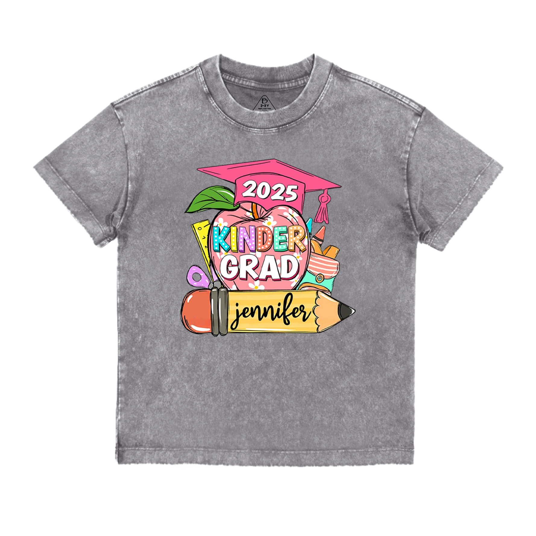 Personalized Kindergarten Graduation Toddler&Kids Washed Tees