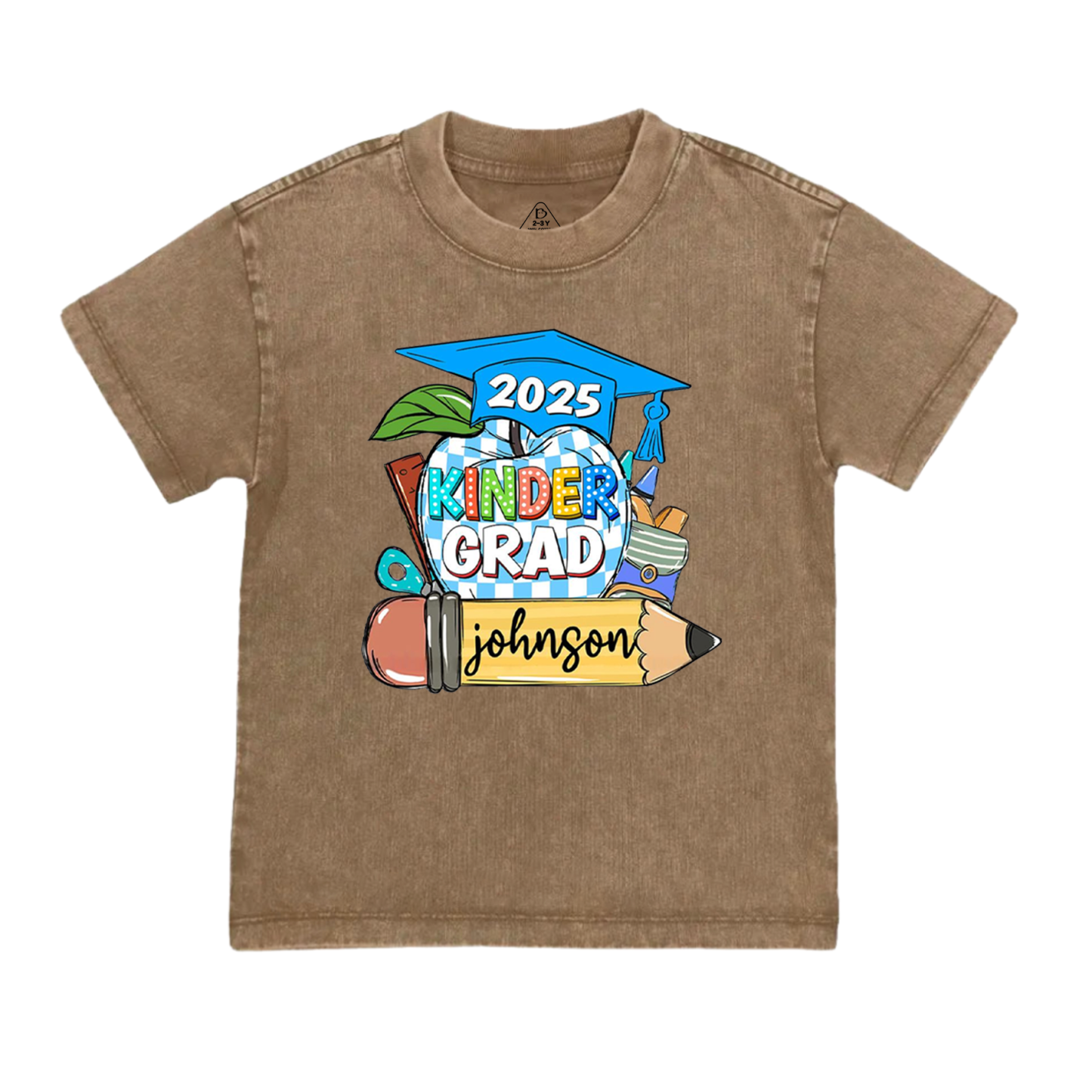 Personalized Kindergarten Graduation Toddler&Kids Washed Tees