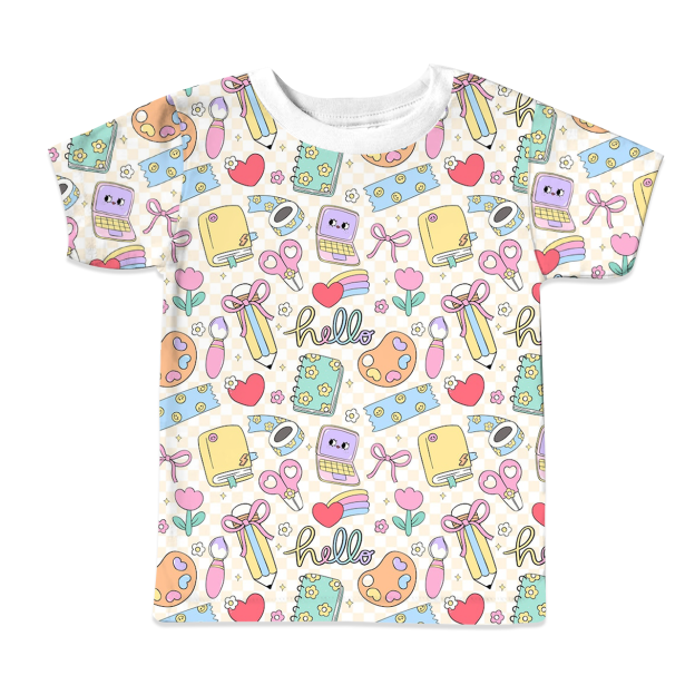 Hello, School All Over Print Kids Tees