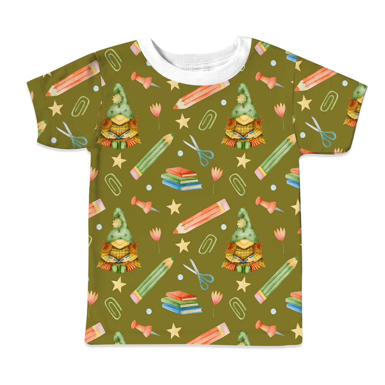 Reading Elf All Over Print Kids Tees