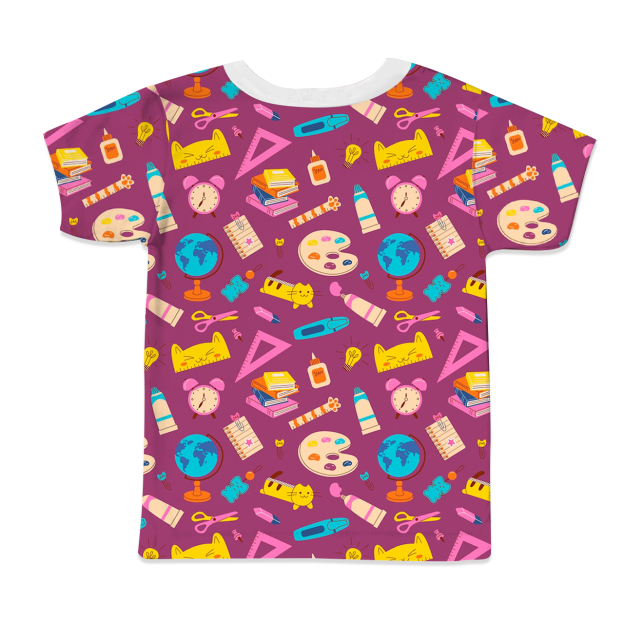Back To School Stationery All Over Print Kids Tees