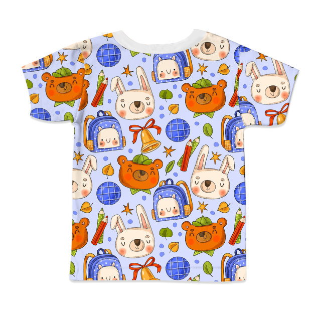 Little Bear And Rabbit Classmates All Over Print Kids Tees