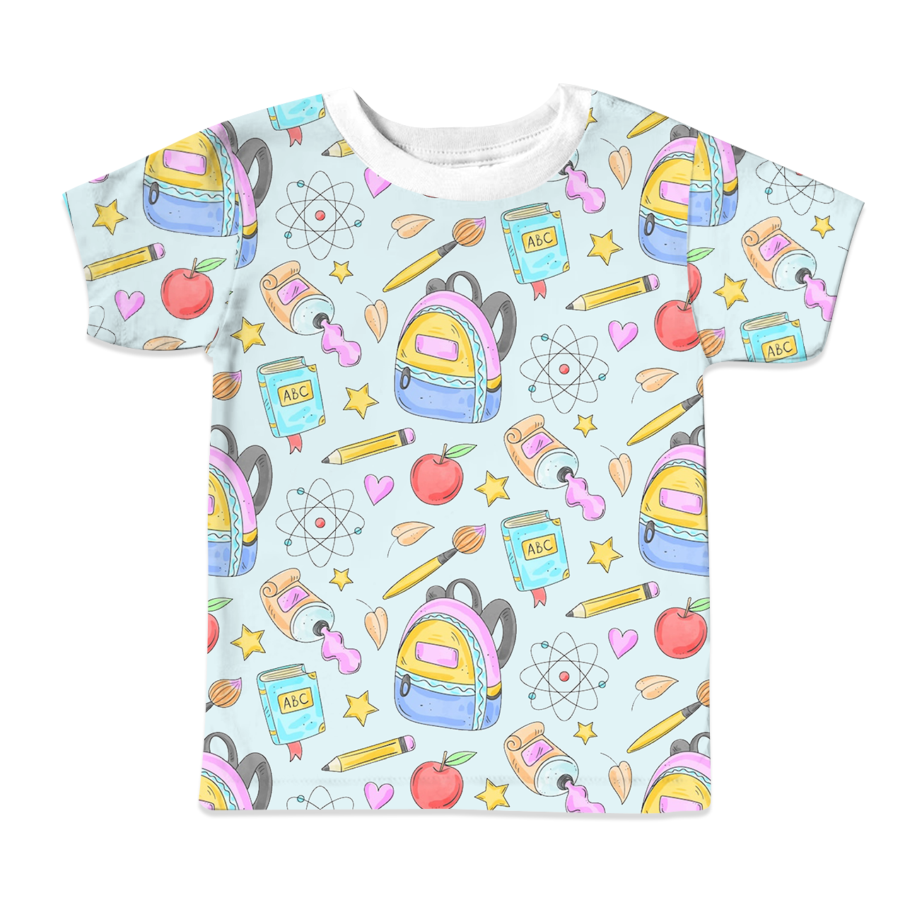 Watercolor Pen School Bag All Over Print Kids Tees
