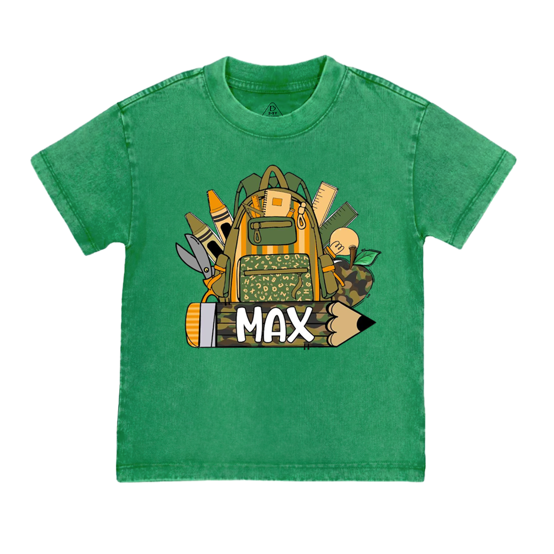 Personalized Name Camouflage School Bag Toddler&Kids Washed Tees