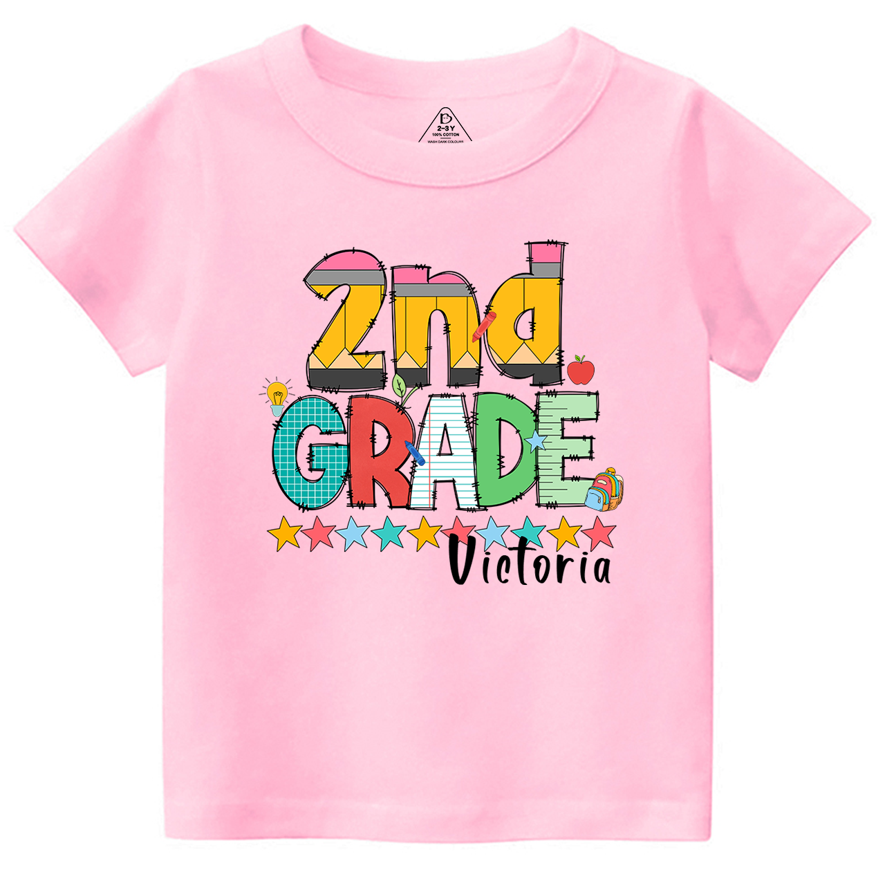 Personalized Pencil Letter Grade Toddler&Kid's Tees Beepumpkin