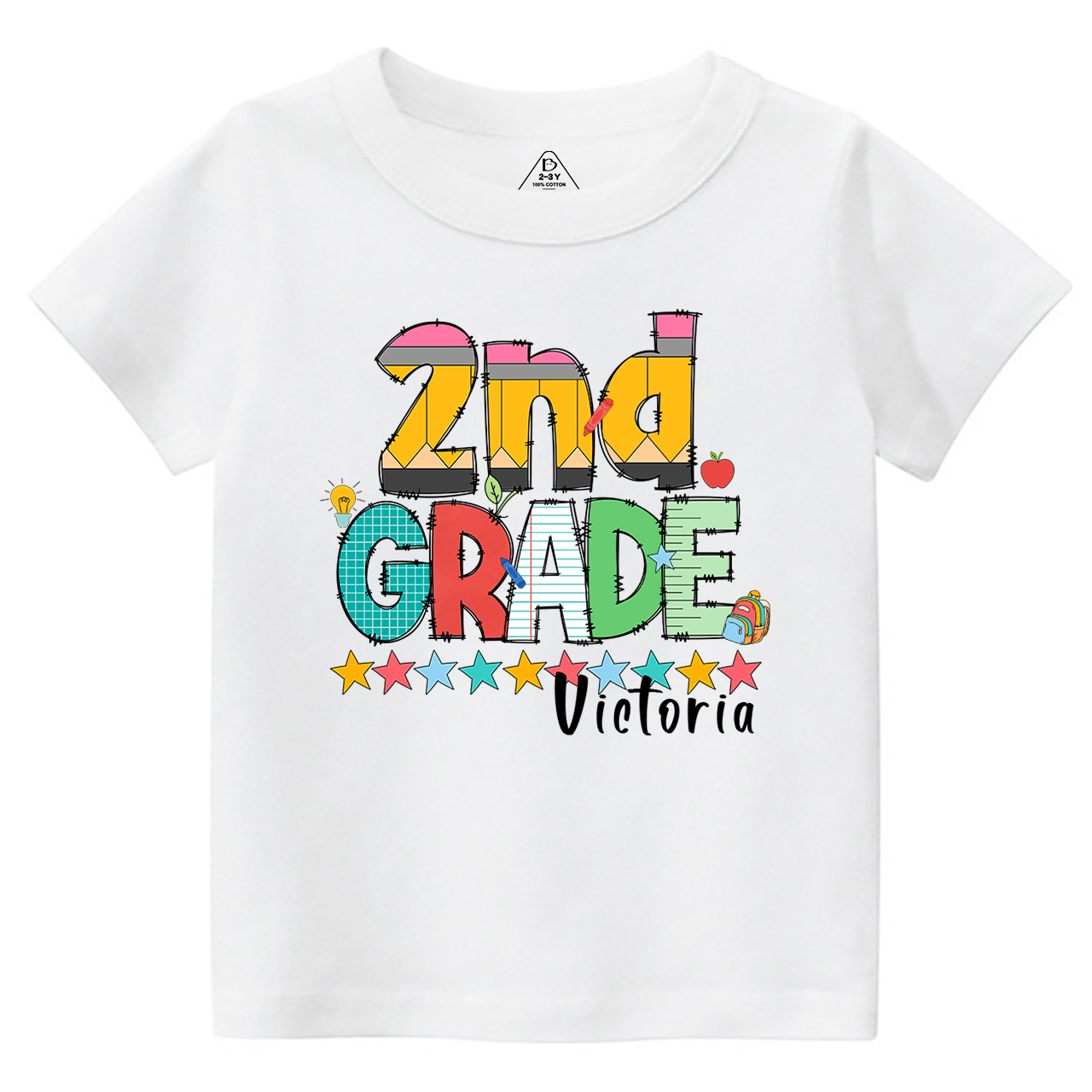 Personalized Pencil Letter Grade Toddler&Kid's Tees Beepumpkin