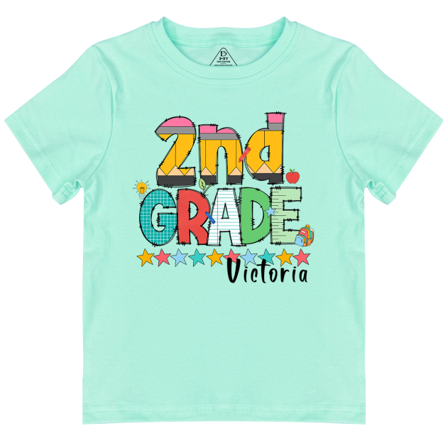 Personalized Pencil Letter Grade Toddler&Kid's Tees Beepumpkin