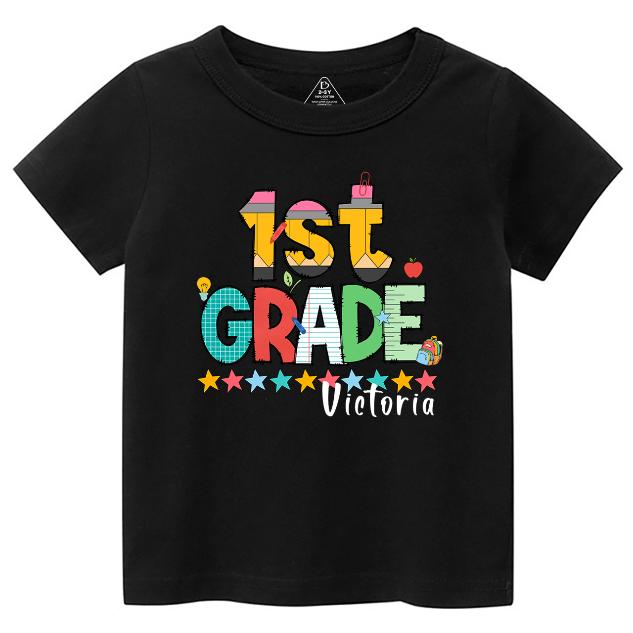 Personalized Pencil Letter Grade Toddler&Kid's Tees Beepumpkin