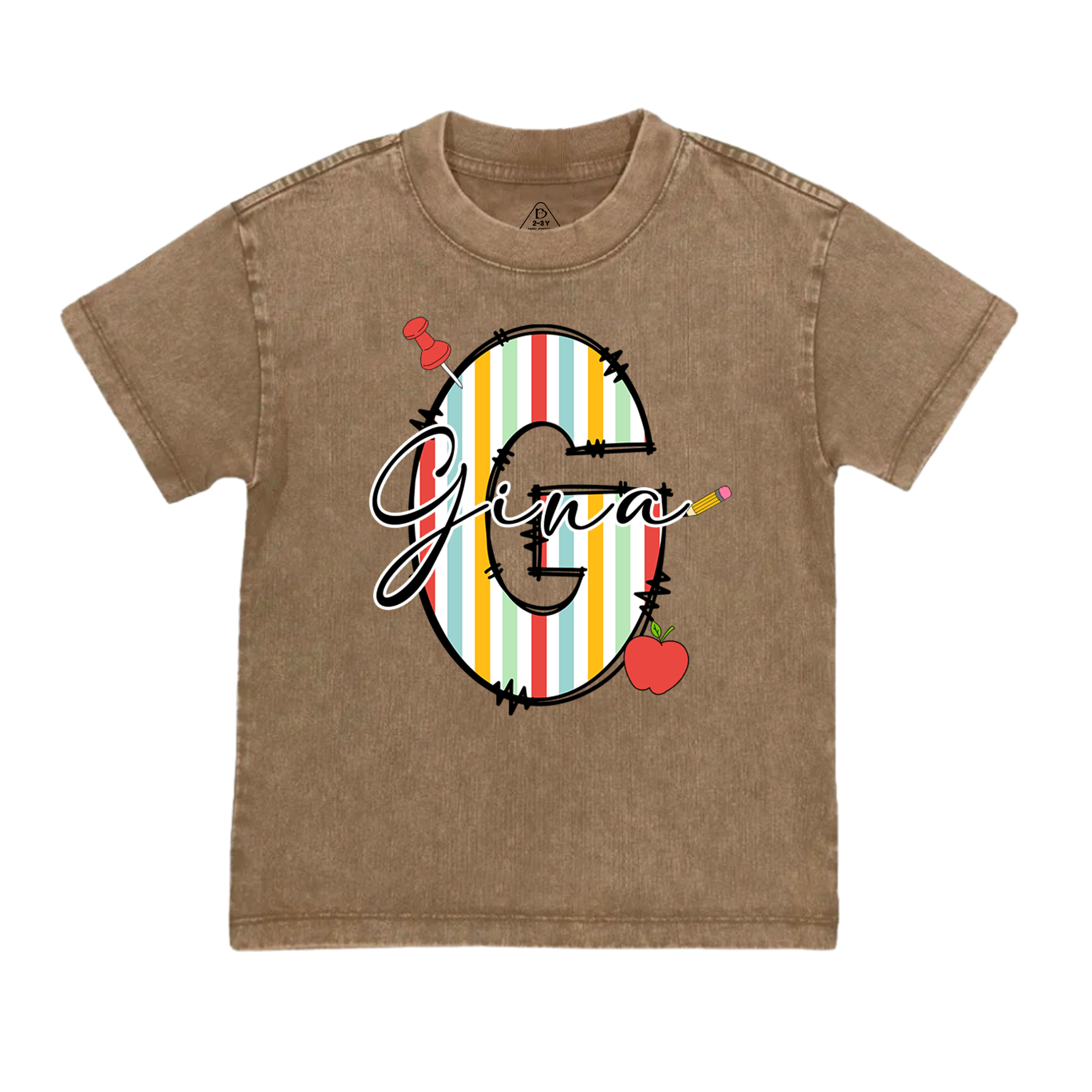 Personalized Alphabet Toddler&Kids Washed Tees