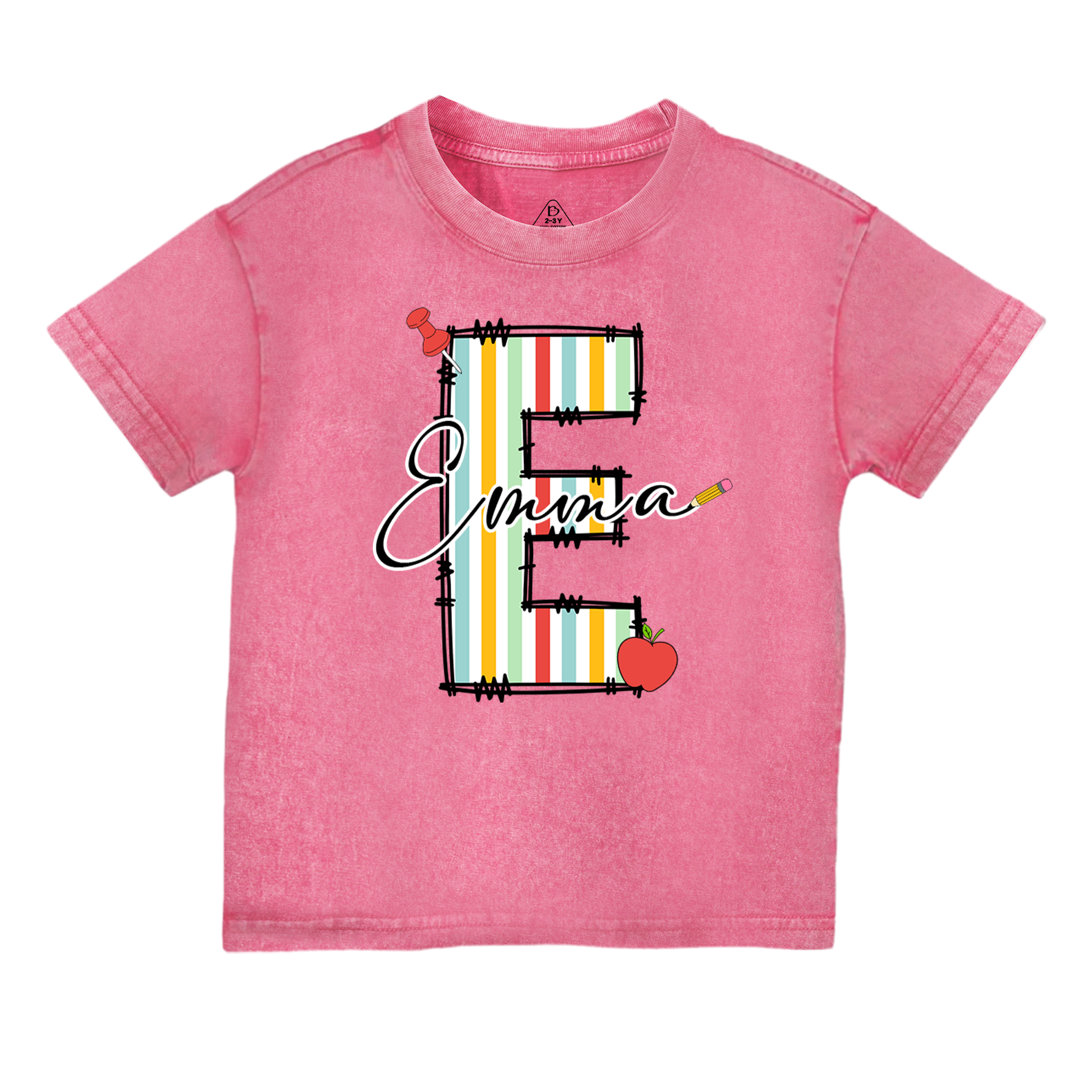 Personalized Alphabet Toddler&Kids Washed Tees