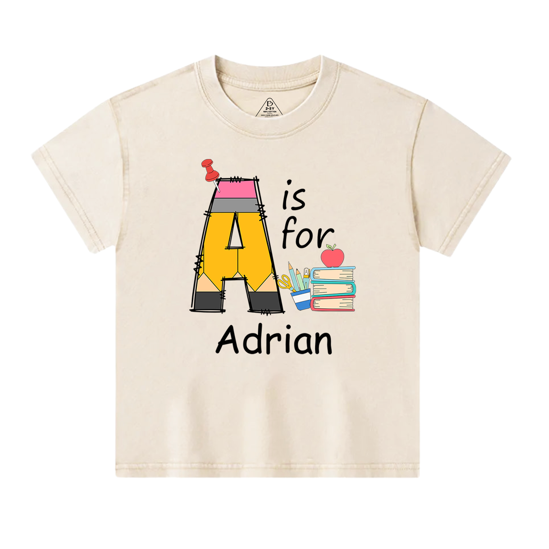 Personalized Alphabet Name Toddler&Kids Washed Tees