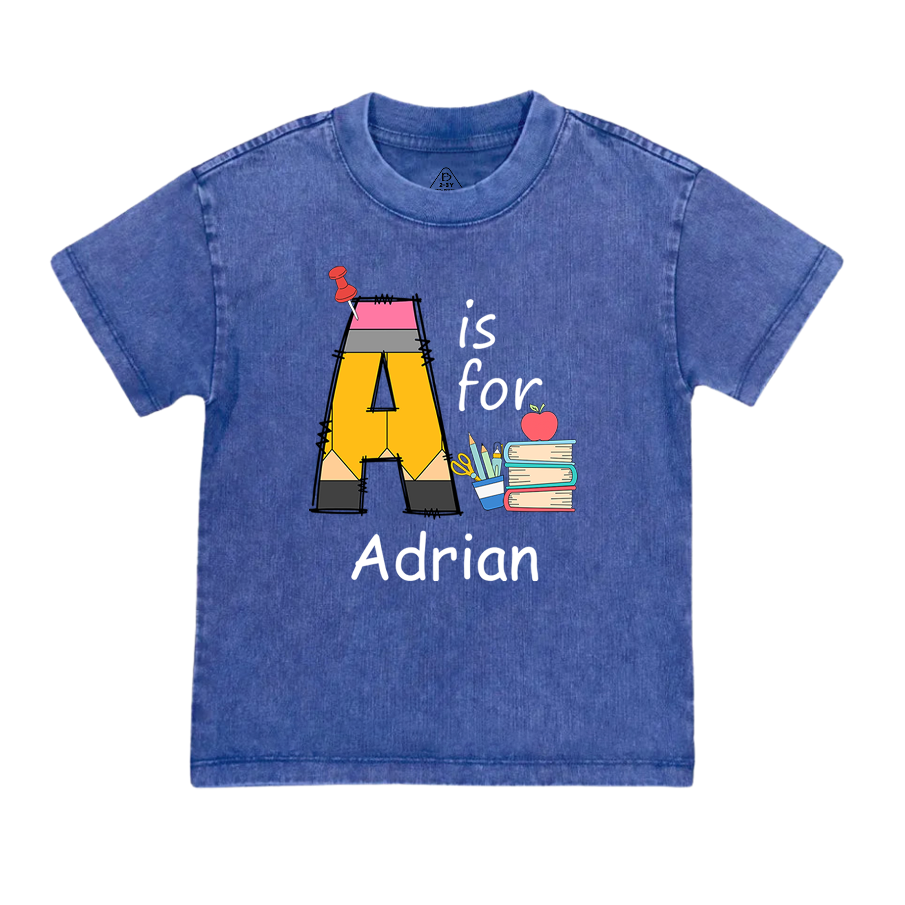 Personalized Alphabet Name Toddler&Kids Washed Tees